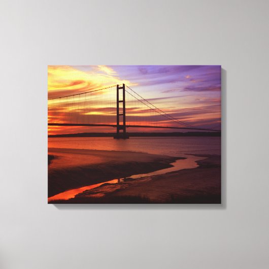 Kleurrijke Humber Bridge Sunset foto Canvas Afdruk (Voorkant)
