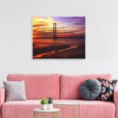 Kleurrijke Humber Bridge Sunset foto Canvas Afdruk (Insitu (Woonkamer))