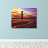 Kleurrijke Humber Bridge Sunset foto Canvas Afdruk (Insitu (Houten vloer))