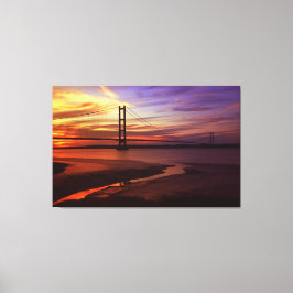 Kleurrijke Humber Bridge Sunset foto Canvas Afdruk