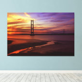Kleurrijke Humber Bridge Sunset foto Canvas Afdruk (Insitu (Houten vloer))