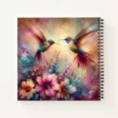Kleurrijke Hummingbird Flower Garden Custom Journa Notitieboek (Achterkant)