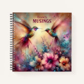 Kleurrijke Hummingbird Flower Garden Custom Journa Notitieboek (Voorkant)