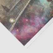 Kleurrijke Hummingbird Steampunk Skyscape Decoupag Tissuepapier (Detail)