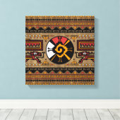 Kleurrijke Hunab Ku Mayan symbool #5 Canvas Afdruk (Insitu (Houten vloer))