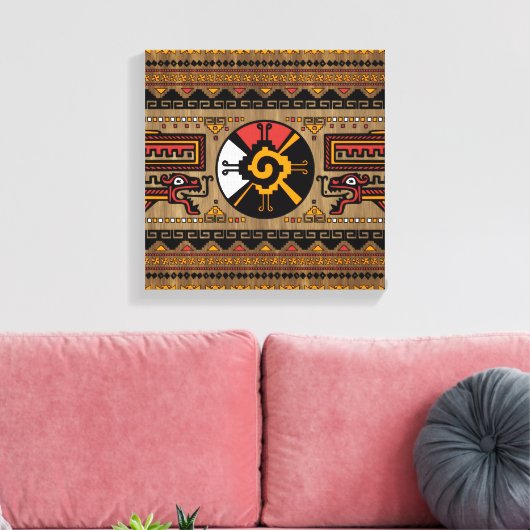 Kleurrijke Hunab Ku Mayan symbool #5 Canvas Afdruk (Insitu (Woonkamer))