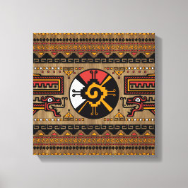 Kleurrijke Hunab Ku Mayan symbool #5 Canvas Afdruk