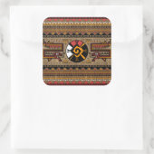 Kleurrijke Hunab Ku Mayan symbool #5 Vierkante Sticker (Tas)