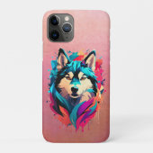 Kleurrijke Husky hondenhoofd Levendige Husky liefh Case-Mate iPhone Case (Achterkant)