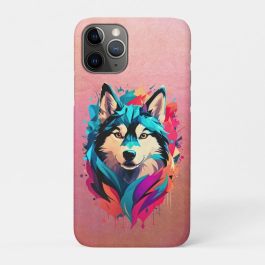 Kleurrijke Husky hondenhoofd Levendige Husky liefh Case-Mate iPhone Case (Achterkant)
