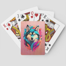 Kleurrijke Husky hondenhoofd Levendige Husky liefh