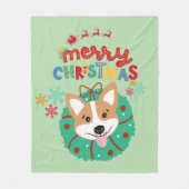 Kleurrijke Husky-thema vrolijke kerst Fleece Deken (Voorkant)