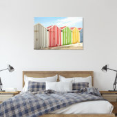 Kleurrijke hutten op strand canvas afdruk (Insitu (Slaapkamer))