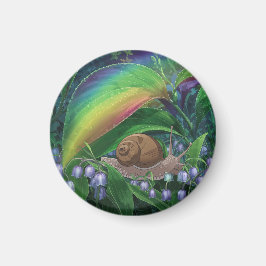 Kleurrijke hyacint bladeren en slak magneet