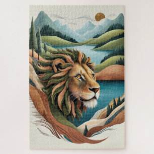 Kleurrijke hybride leeuw illustratie dieren in het legpuzzel