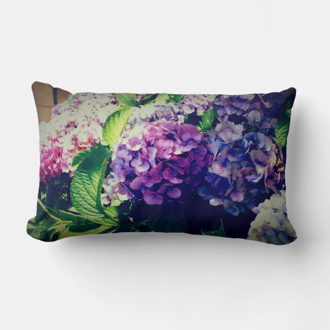 Kleurrijke hydrageas kussen (Voorkant)