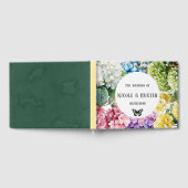 Kleurrijke Hydrangea Bloemen Vlinder Bruiloft Gastenboek (Volledig)