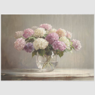 Kleurrijke Hydrangea Boeket Stilleven Decoupage Tissuepapier