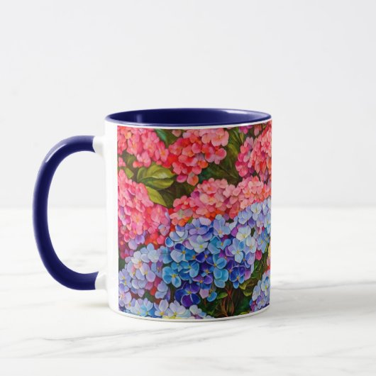 Kleurrijke Hydrangea Flowers Art Mok Cup (Links)