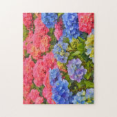 Kleurrijke Hydrangea Flowers Waterverf Style Art Legpuzzel (Verticaal)