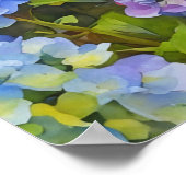 Kleurrijke Hydrangea Flowers Waterverf Style Art Poster (Hoek)