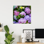 kleurrijke hydrangea poster (Thuiskantoor)