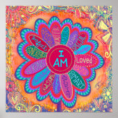 Kleurrijke I AM Flower Inspirerend klaslokaal Poster (Voorkant)