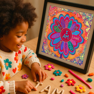 Kleurrijke I AM Flower Inspirerend klaslokaal Poster