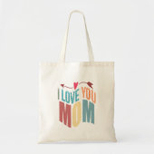 Kleurrijke I Love You Mom & Heart & Arrow Tote Bag (Voorkant)