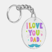 Kleurrijke I Love You Papa Sleutelhanger (Voorkant Links)