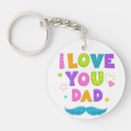 Kleurrijke I Love You Papa Sleutelhanger