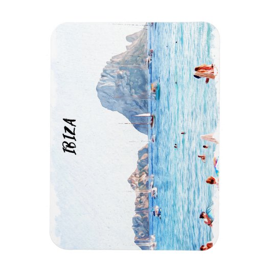 Kleurrijke Ibiza Beach Travel Souvenir Magneet (Verticaal)