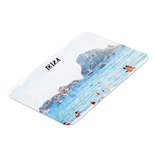 Kleurrijke Ibiza Beach Travel Souvenir Magneet (Linkerzijde)