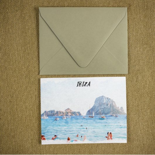 Kleurrijke Ibiza Beach vakantie souvenir Briefkaart