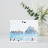 Kleurrijke Ibiza Beach vakantie souvenir Briefkaart (Staand voorkant)