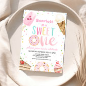 Kleurrijke Ice Cream Cake Zoet Een 1e Verjaardag Kaart