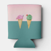 Kleurrijke Ice Cream Cones Cactus Roze Flamingo's Blikjeskoeler (Achterkant)