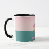 Kleurrijke Ice Cream Cones Cactus Roze Flamingo's Mok (Links)