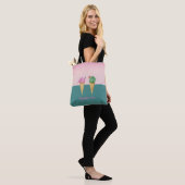 Kleurrijke Ice Cream Cones Cactus Roze Flamingo's Tote Bag (Op model)