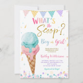 Kleurrijke Ice Cream en Fund Gender Reveal Kaart (Voorkant)