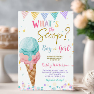 Kleurrijke Ice Cream en Fund Gender Reveal Kaart