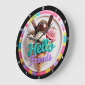 Kleurrijke Ice Cream Fun Sprinkles Vriendelijk Ber Grote Klok (Hoek)