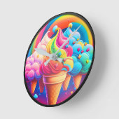 Kleurrijke Ice Cream Kegels Klok (Hoek)