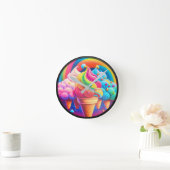 Kleurrijke Ice Cream Kegels Klok (Huis)