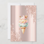 Kleurrijke Ice Cream Roos Gold Sweets Baby shower Kaart (Achterkant)