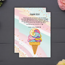 Kleurrijke Ice Cream Scoop Sprinkles Baby shower Bedankkaart