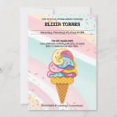Kleurrijke Ice Cream Scoop Sprinkles Baby shower Kaart (Voorkant)