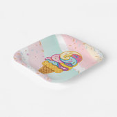 Kleurrijke Ice Cream Scoop Sprinkles Baby shower Papieren Bordje (Gebogen)