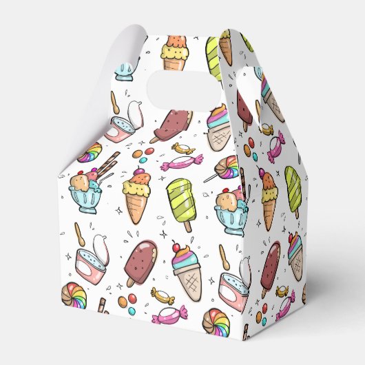 Kleurrijke Ice Cream, Snoep en Lollies Pattern Bedankdoosjes (Achterkant)