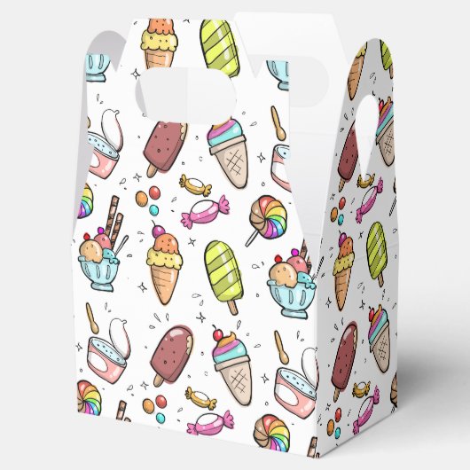 Kleurrijke Ice Cream, Snoep en Lollies Pattern Bedankdoosjes (Geopend)